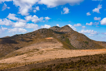 landscape with blue sky and clouds