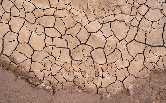 Texture of mud in a dry ground in a desert, Spain.