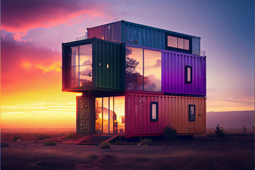 metal box containers make into house