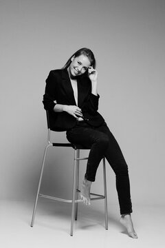 beautiful girl in the studio