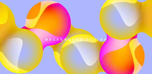 Spheres and circles abstract background, trendy colorful design. Vector Illustration For Wallpaper, Banner, Background, Card, Book Illustration, landing page