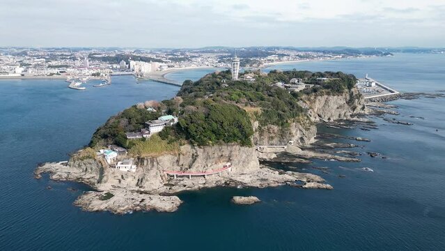 Aerial view of Enoshima island