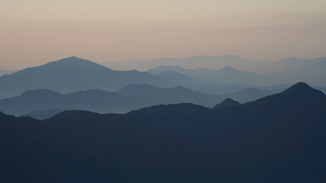 View of the surrounding mountains from the Hadong gliding field in South Korea