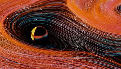 futuristic red data lines 