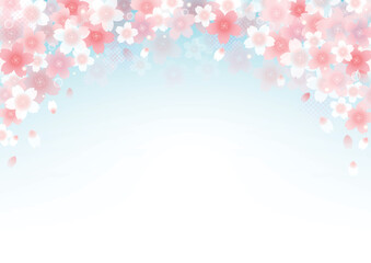 Fototapeta na wymiar ふんわり華やか桜フレームデザイン、背景