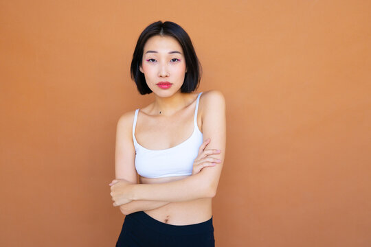 Asian young girl with bob haircut