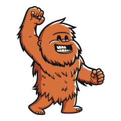 Obraz na płótnie Canvas Cartoon Bigfoot - Sasquatch Illustration - V3
