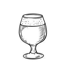 Beer glass engraving style outline sketch art.