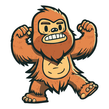 Cartoon Bigfoot - Sasquatch Illustration - V2
