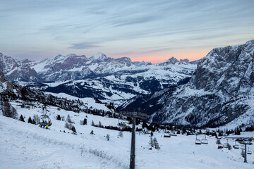 Fototapeta premium Dolomites mountain landscape sunset