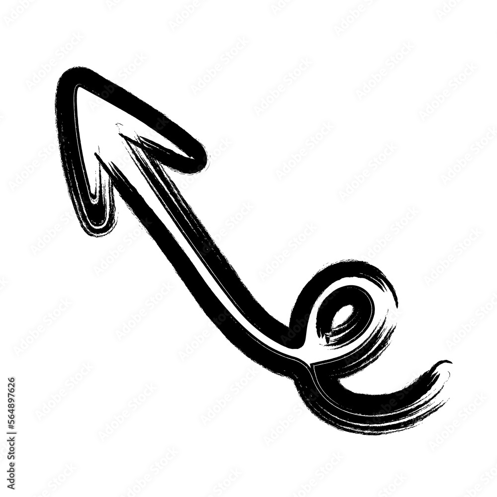 Poster brush stroke hand drawn png image with transparent background business icon arrow loop