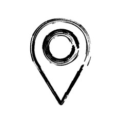 brush stroke hand drawn PNG image with transparent background business icon location pin