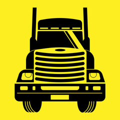 truck logo front view vector illustration