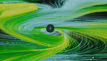 futuristic green data lines 