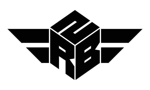 ZRB three letter gaming logo in polygon cube shape logo design vector template. wordmark logo | emblem logo | monogram logo | initial letter logo | sports logo | minimalist logo | typography logo |