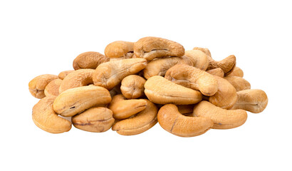 Roasted cashew nuts isolated on transparent png