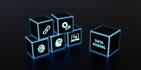 Data mining concept. Business, modern technology, internet and networking concept.  3d illustration