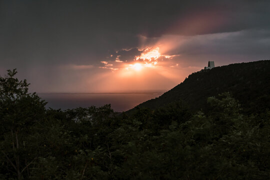 Sunset during a thunderstorm