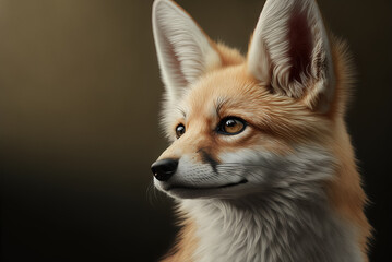 Fototapeta premium Cute furry fox head. AI generated