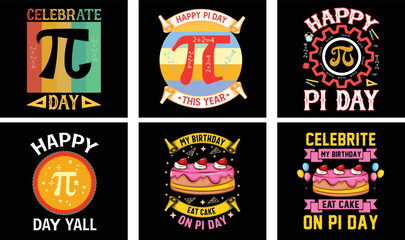 Pi Day T-shirt Design Bundle. Pi t-shirt. Math T shirt design. Pi day Vector Graphics
