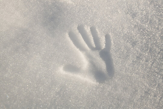 Hand shape on the snow