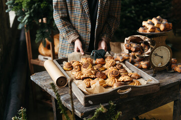 Faceless artisan man.