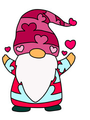 valentine's day gnome illustration-5