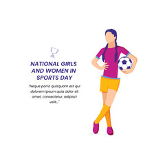 Illustration vector graphic of national girl and women in sports day. 