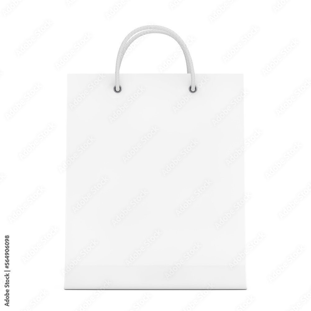 Poster white paper shopping bag mockup with free space for your design. 3d rendering