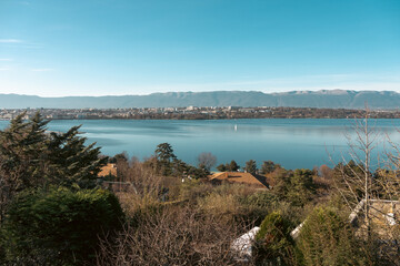 Fototapeta premium Vue sur Genève depuis Cologny