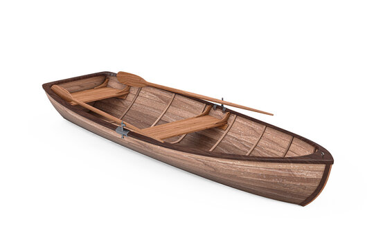 Old Fishing Wooden Boat. 3d Rendering