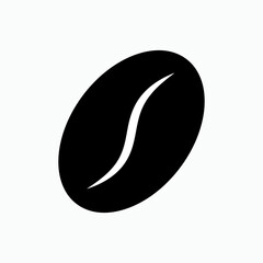 Coffee Bean Solid  Icon. Seed Symbol within Glyph Style.