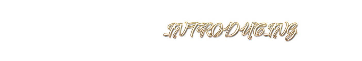 Introducing word gold typography banner with transparent background