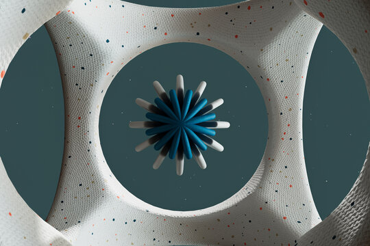 abstract sphere in a cloth cage