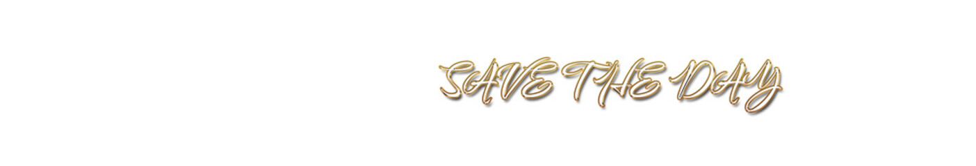 Naklejka premium Save the day word gold typography banner with transparent background 