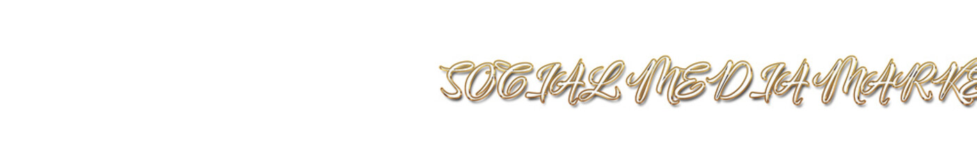 Naklejka premium Social media Marketing word gold typography banner with transparent background 