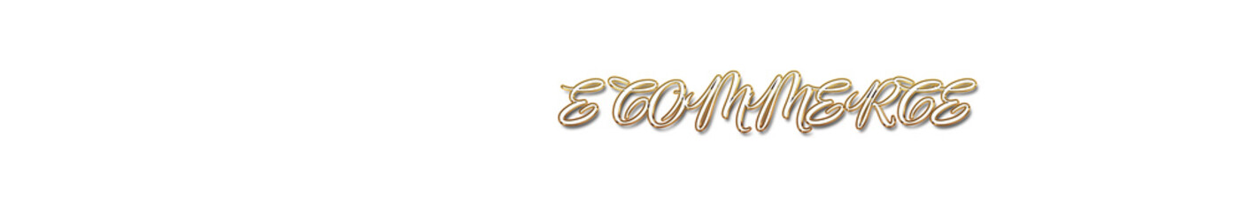 E commerce word gold typography banner with transparent background	