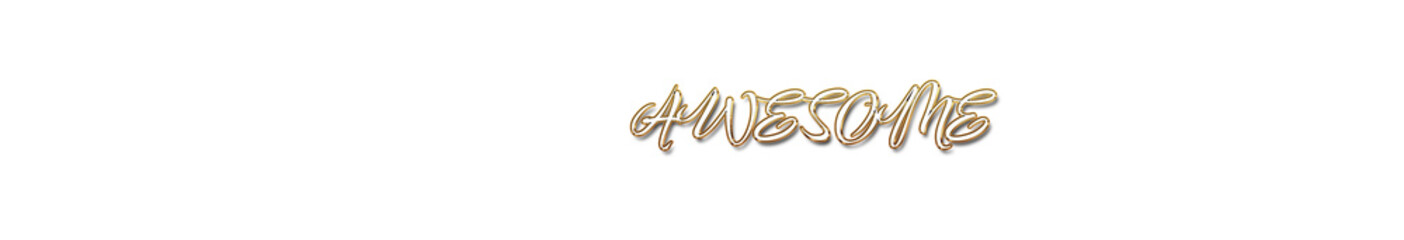 Awesome word gold typography banner with transparent background	