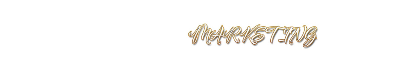 Marketing word gold typography banner with transparent background	