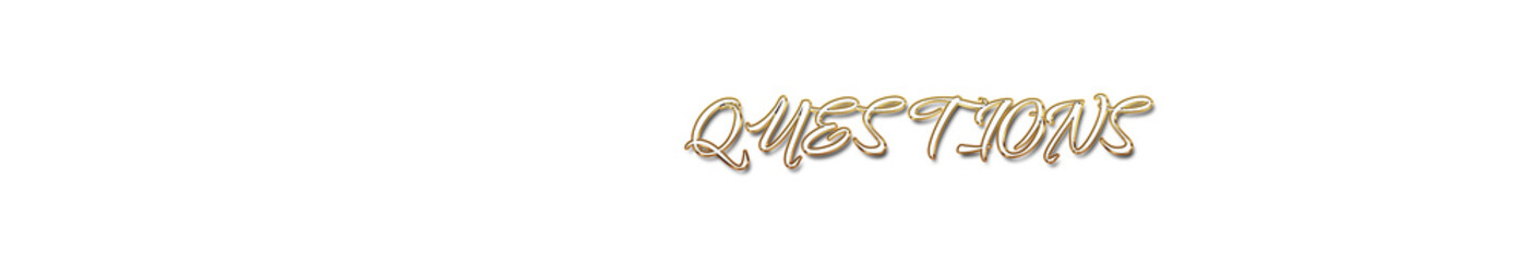 Questions word gold typography banner with transparent background	