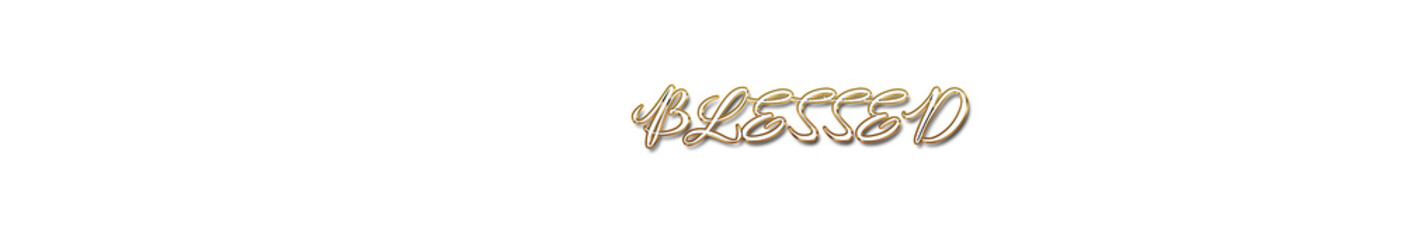 Naklejka premium Blessed word gold typography banner with transparent background 