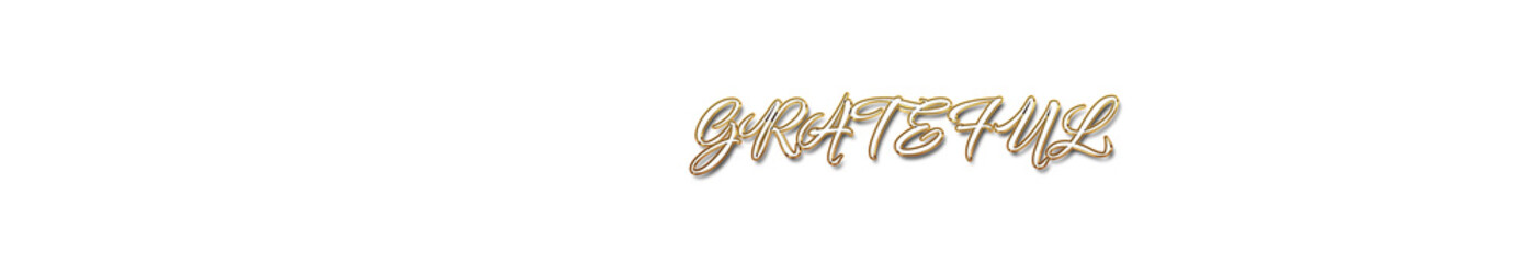 Grateful word gold typography banner with transparent background	