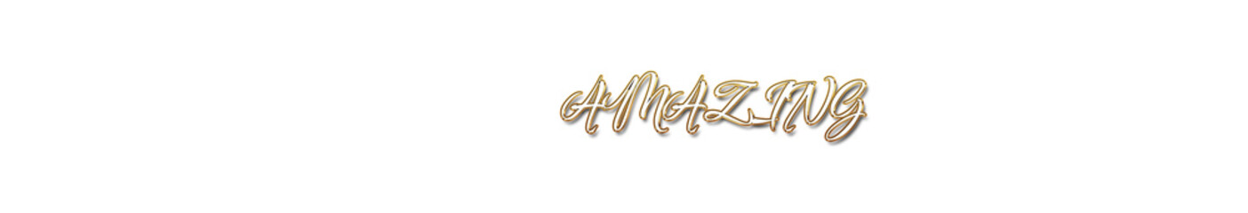 Amazing word gold typography banner with transparent background	