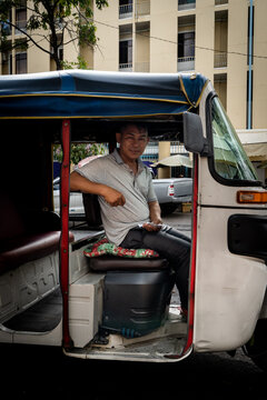 Portrait Of A Tuk Tuk Driver In Phnom Penh, Cambodia