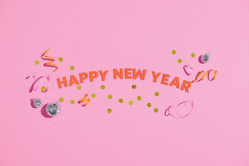 Paper Happy new years letters with confetti