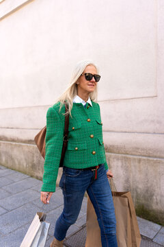 Stylish Madame With Green Jacket.