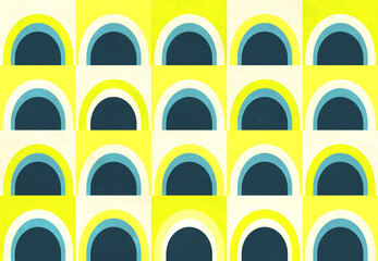 Lemon and Lime Retro Arch Pattern