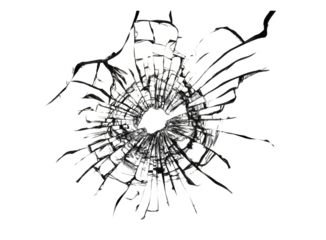 Broken window, background of cracked glass. Abstract texture on white background