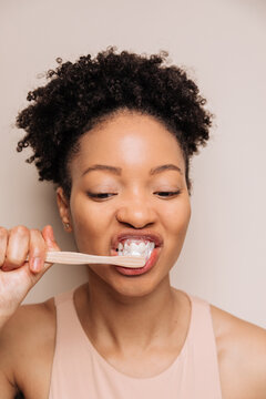 Woman Brushing Her Teeth
