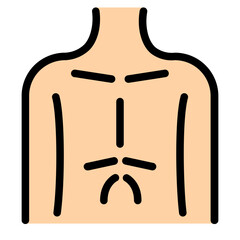 Obraz premium male chest filled line icon